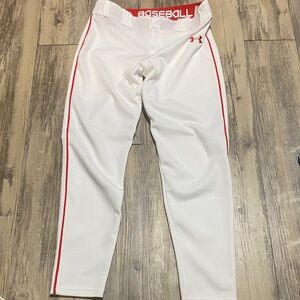 Under Armour White Pants with Red Trim